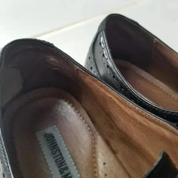 Johnston &amp; Murphy Conard Double Monk Strap Black Oxford Dress Shoes 10.5