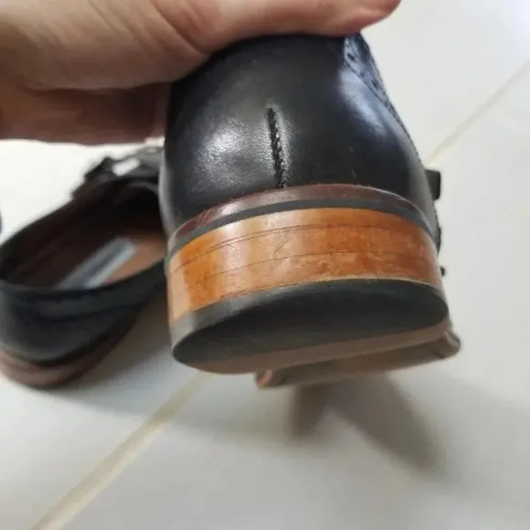Johnston &amp; Murphy Conard Double Monk Strap Black Oxford Dress Shoes 10.5