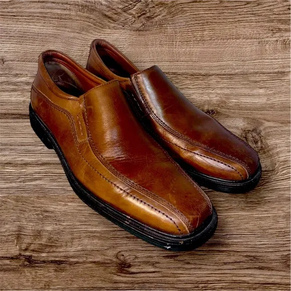 Johnston &amp; Murphy Men's Brown Sheepskin Loafers 10.5 Medium