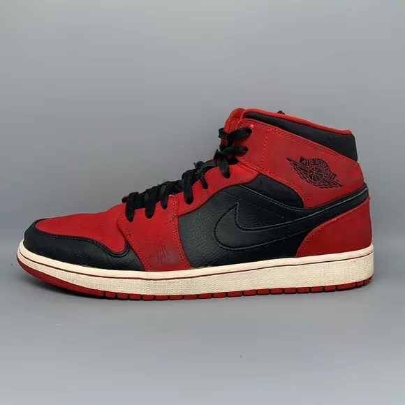 Jordan 1 Mid Bred (2013) Shoes 554724-005 Men's Sz 13