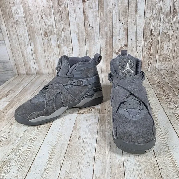 Jordan 8 Retro Cool Grey Sneakers Youth High Top Shoes 5.5Y womens‎ 7