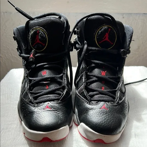 Jordan Black and Red High-Top Sneakers