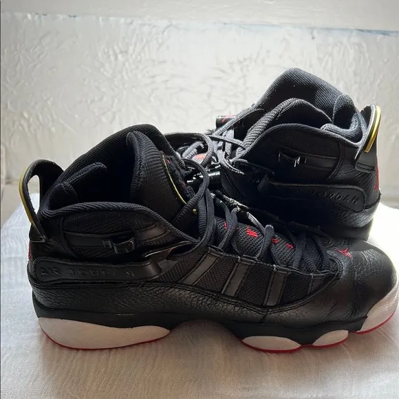 Jordan Black and Red High-Top Sneakers
