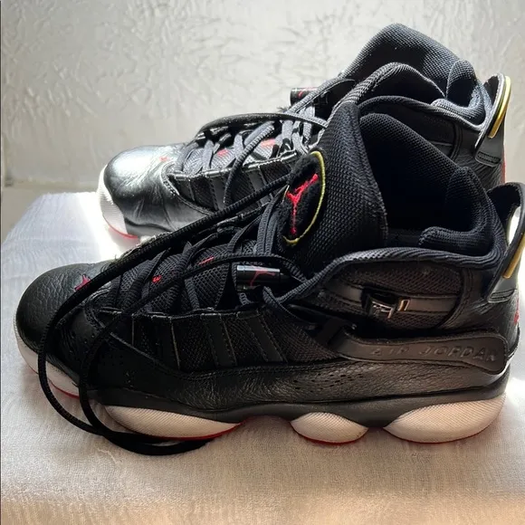 Jordan Black and Red High-Top Sneakers