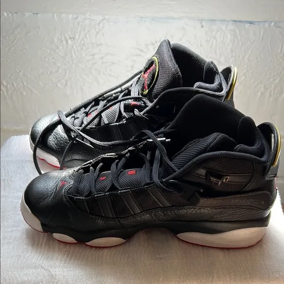 Jordan Black and Red High-Top Sneakers