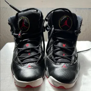 Jordan Black and Red High-Top Sneakers