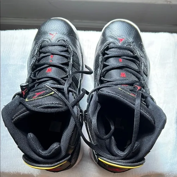 Jordan Black and Red High-Top Sneakers