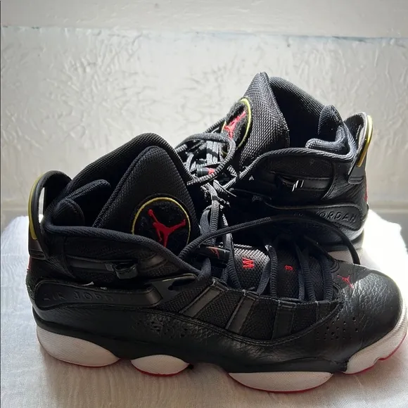 Jordan Black and Red High-Top Sneakers