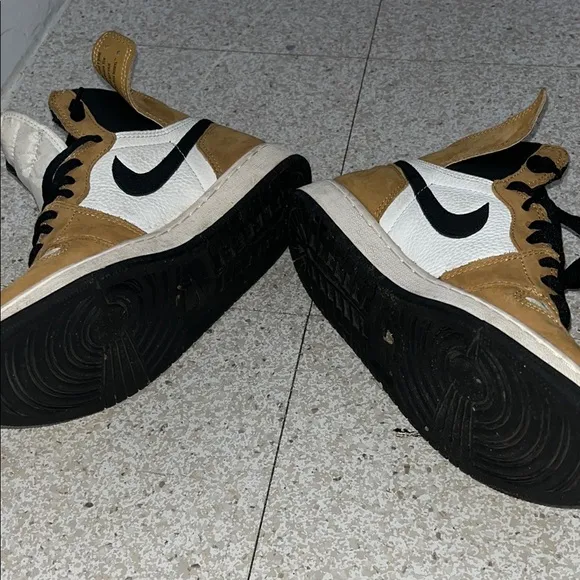 Jordan Black and Tan High-Top Athletic Sneakers
