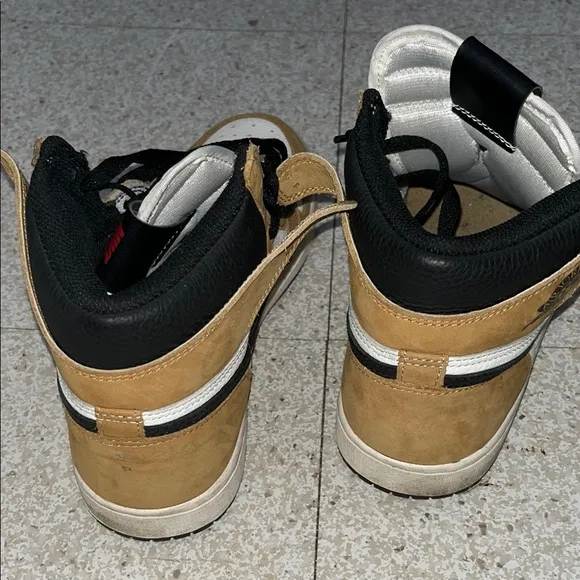 Jordan Black and Tan High-Top Athletic Sneakers