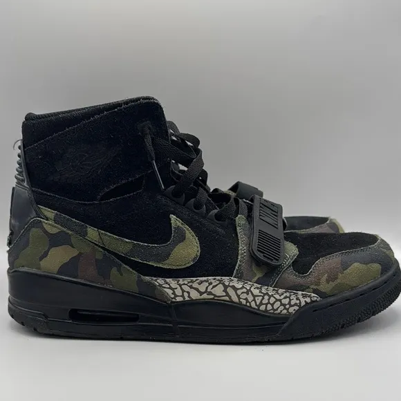 Jordan Black Camouflage Legacy High-Top Sneakers