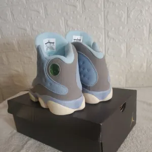 Jordan Gray and Blue Athletic Shoes