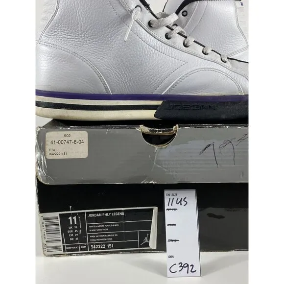 Jordan PHLY Legend MCMLXXVIII High-Top Sneakers 342222-151 Size 11 US Men's C392