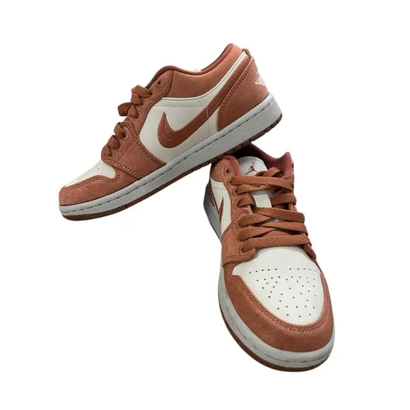 Jordan Pink and White Athletic Shoes Low-Top Womens Size 6