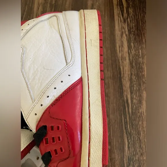 Jordan Red and White High-Top Sneakers