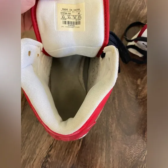 Jordan Red and White High-Top Sneakers