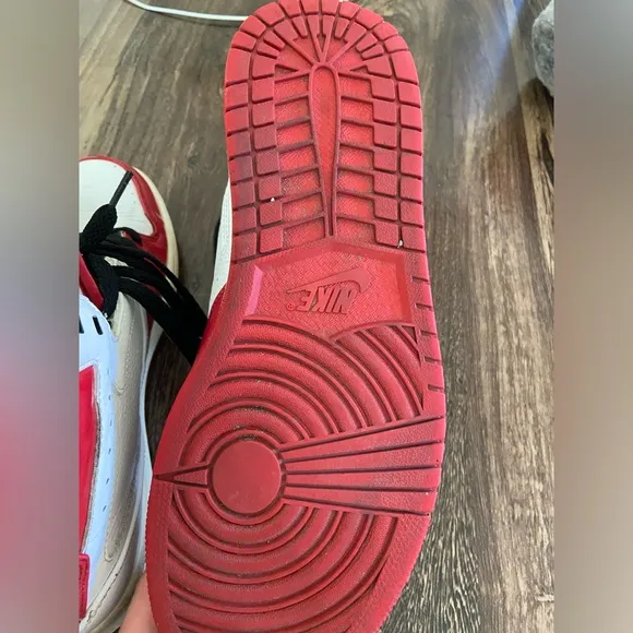 Jordan Red and White High-Top Sneakers