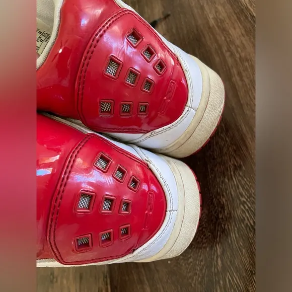 Jordan Red and White High-Top Sneakers