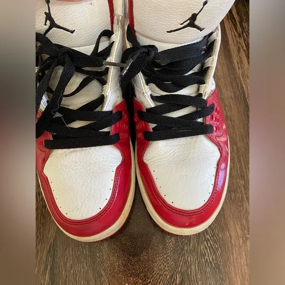 Jordan Red and White High-Top Sneakers