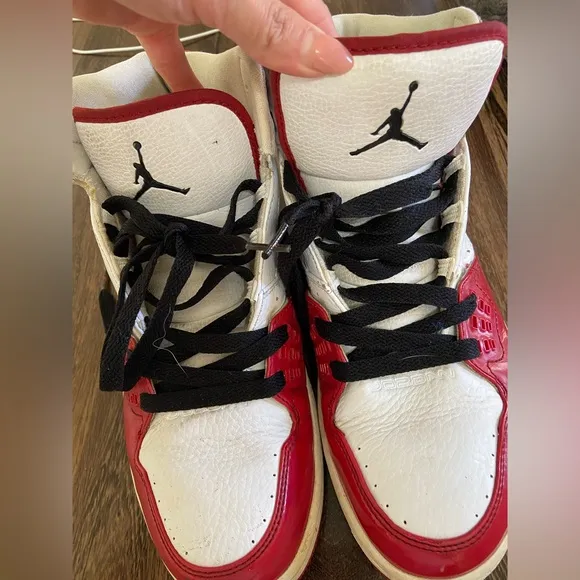 Jordan Red and White High-Top Sneakers