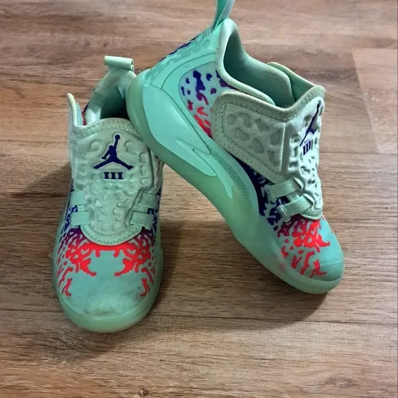 Jordan Zion 3 Kids' Mint Green and Purple Athletic Shoes Size 12