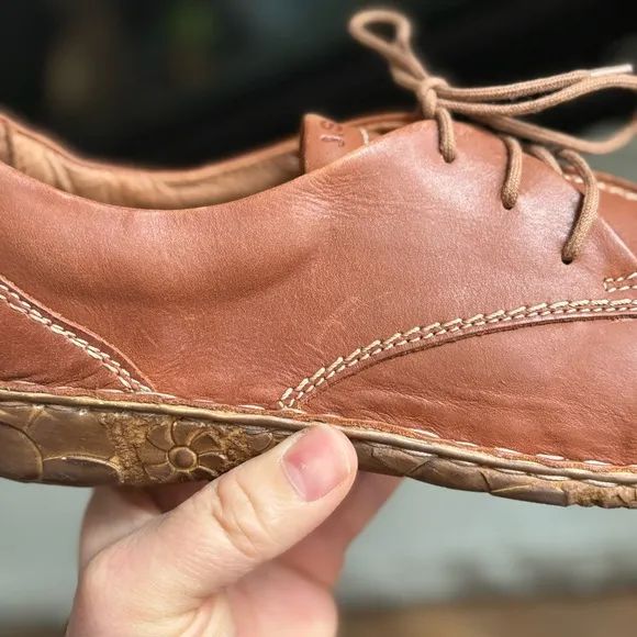 Josef Seibel Women Sz 41 US 10-10.5 Rosalie 50 Cognac Brown Leather Oxford Shoes