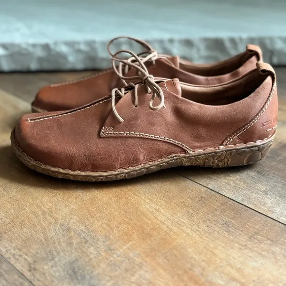 Josef Seibel Women Sz 41 US 10-10.5 Rosalie 50 Cognac Brown Leather Oxford Shoes