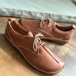 Josef Seibel Women Sz 41 US 10-10.5 Rosalie 50 Cognac Brown Leather Oxford Shoes