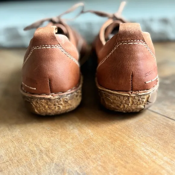 Josef Seibel Women Sz 41 US 10-10.5 Rosalie 50 Cognac Brown Leather Oxford Shoes
