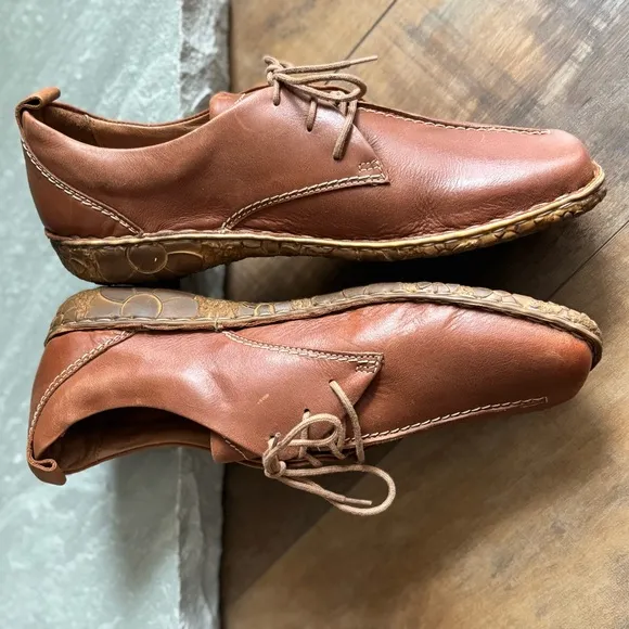 Josef Seibel Women Sz 41 US 10-10.5 Rosalie 50 Cognac Brown Leather Oxford Shoes