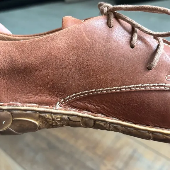 Josef Seibel Women Sz 41 US 10-10.5 Rosalie 50 Cognac Brown Leather Oxford Shoes