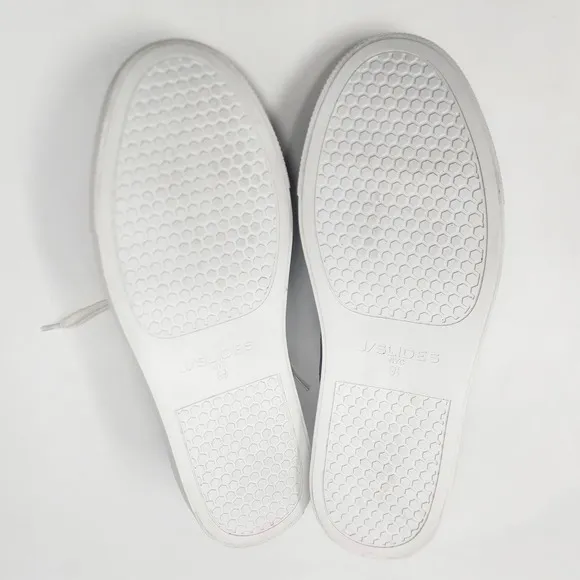J/Slides Sneaker Women 9.5M Lucki Silver Metallic Snake Leather Comfort Studded