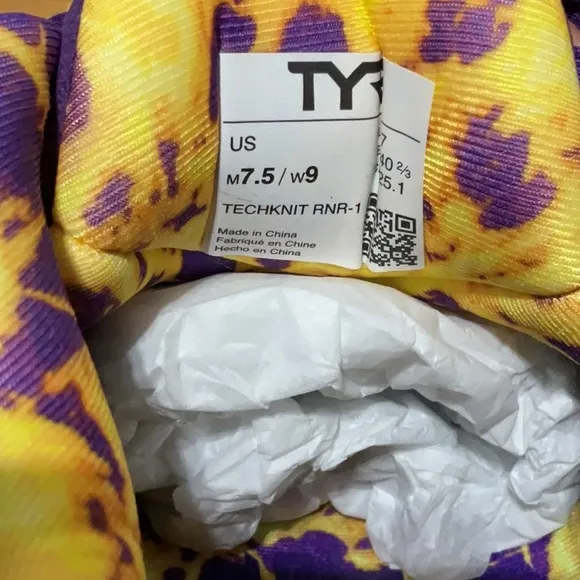 Just in 💫| TYR Techknit RNR - 1 Running Shoe Yellow/Purple M 7.5 W 9