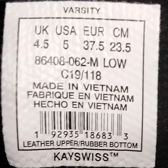 K-SWISS ST329 VARSATY LOW SIZE-5- MEDIUM