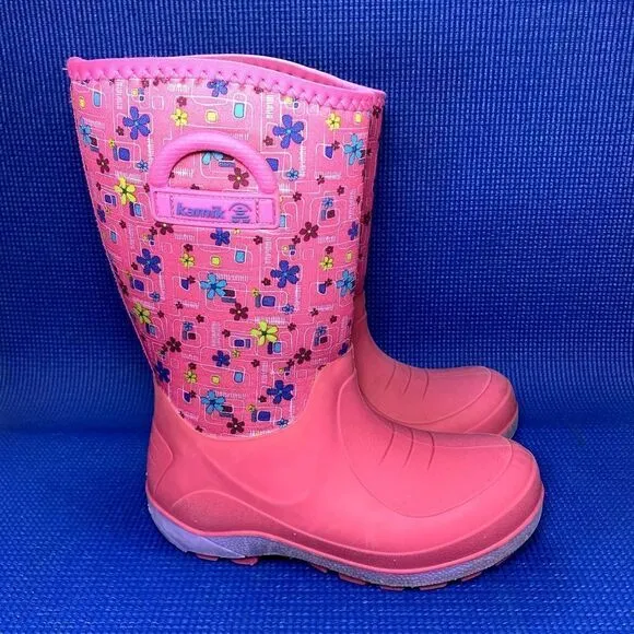 KAMIK BLUSTER 2 Kids Girls Size 2 - Pink/purple Waterproof Boots EK4080-MBU