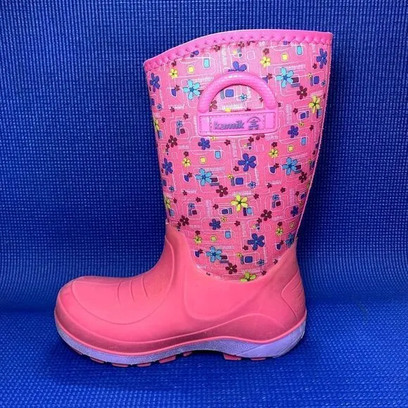 KAMIK BLUSTER 2 Kids Girls Size 2 - Pink/purple Waterproof Boots EK4080-MBU