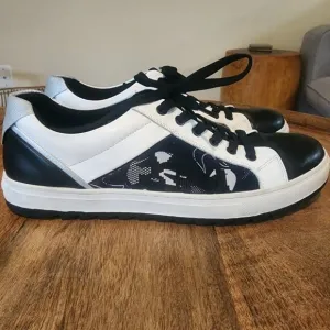 Karl Lagerfeld Paris Leather Camo Sawtooth Low Top Sneakers Shoes Mens 11.5