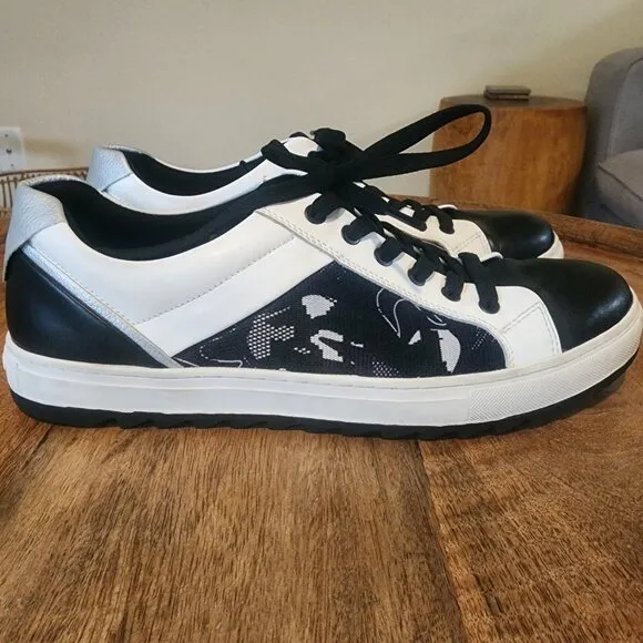 Karl Lagerfeld Paris Leather Camo Sawtooth Low Top Sneakers Shoes Mens 11.5