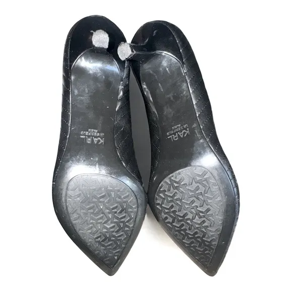 Karl Lagerfeld women’s black quilted pumps size 7.5