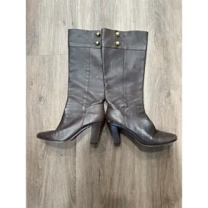 Kate Spade Shoes‎ Womens Leather Size 9.5 M Brown Knee High Heeled Boots