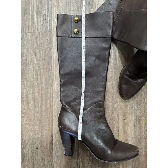 Kate Spade Shoes‎ Womens Leather Size 9.5 M Brown Knee High Heeled Boots