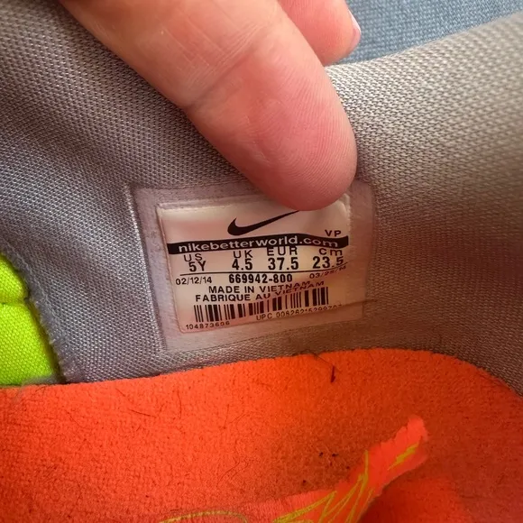 KD 7 35,000. Nike Kids' Orange and Gray Athletic Shoes