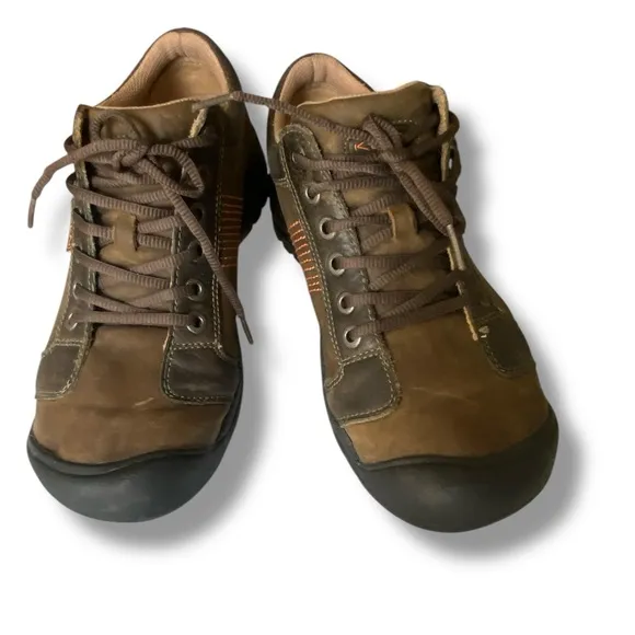 Keen Austin Chocolate Leather Lace Up Rugged Sneakers Low Top