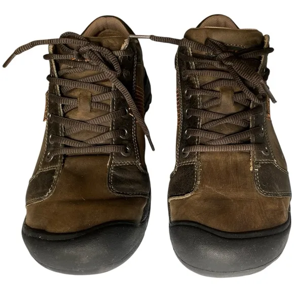 Keen Austin Chocolate Leather Lace Up Rugged Sneakers Low Top