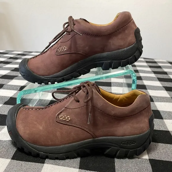 Keen Boston Casual Lace Up Suede Nubuck Leather Shoes Waterproof Brown Women's 8