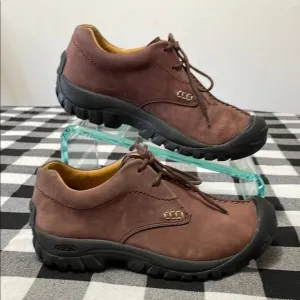 Keen Boston Casual Lace Up Suede Nubuck Leather Shoes Waterproof Brown Women's 8