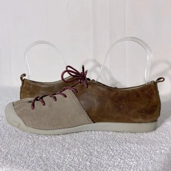 Keen Brown Taupe Lower East Side Lace Up Sneaker Style Shoes 7.5