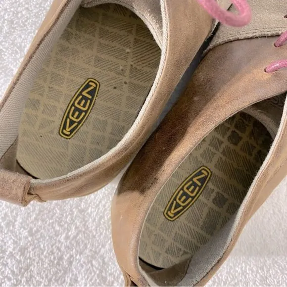 Keen Brown Taupe Lower East Side Lace Up Sneaker Style Shoes 7.5