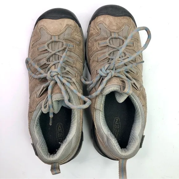 Keen hiking shoes low top tan grey lace up bump toe size 8