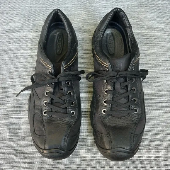 KEEN Lace Up Leather Oxfords Black Size 12 Casual Comfort Shoe